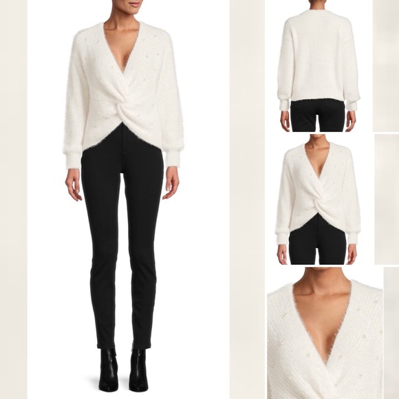 COPY - Crisscross Beaded Detail Sweater - Picture 2 of 6